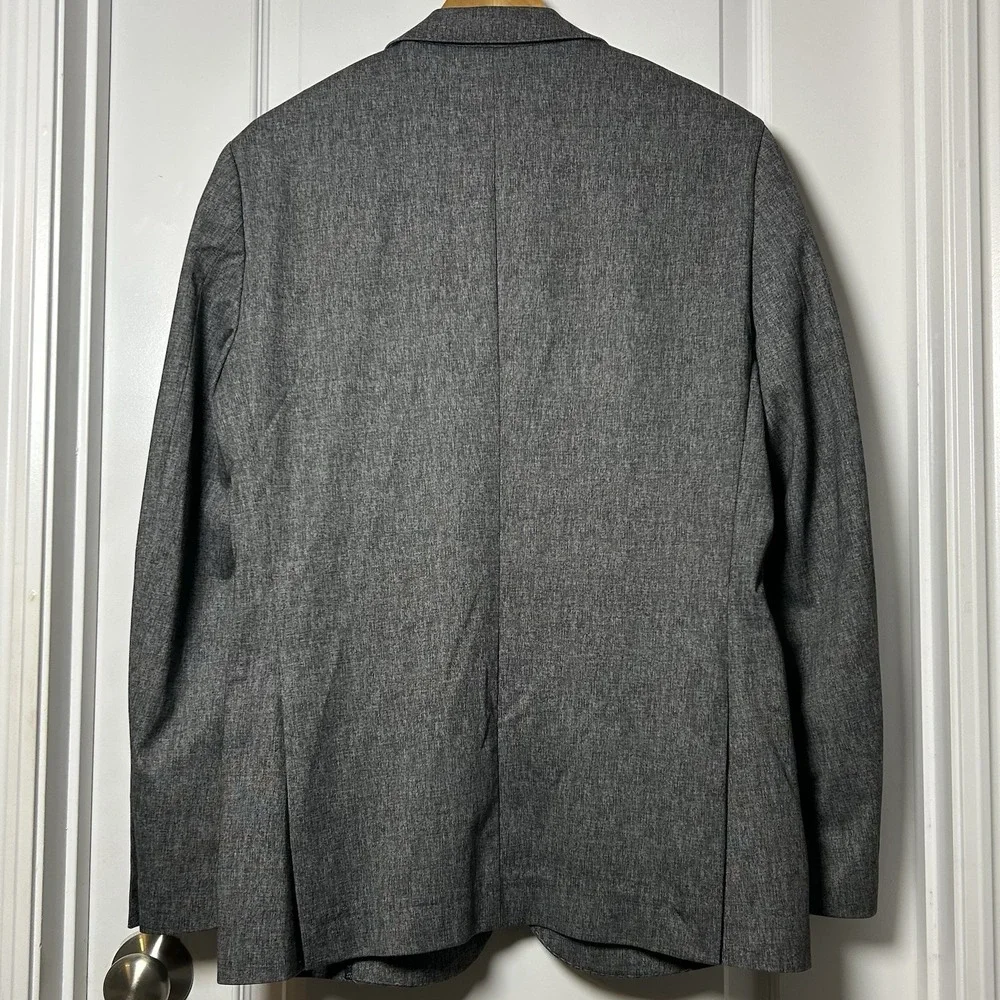 7DIAMONDS Textured Gray Torres Fit Double Button ‎ Front Pockets Blazer